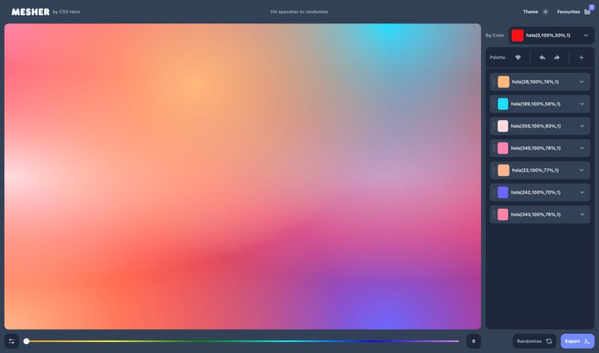CSS mesh gradients generator: Mesher Tool by CSS Hero