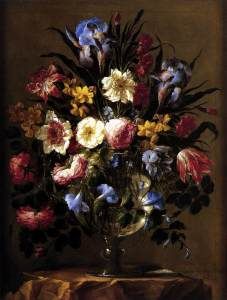 Flowers in a Glass Vase