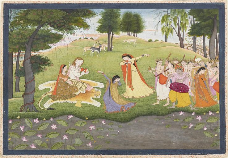The Gods Sing and Dance for Shiva and Parvati
